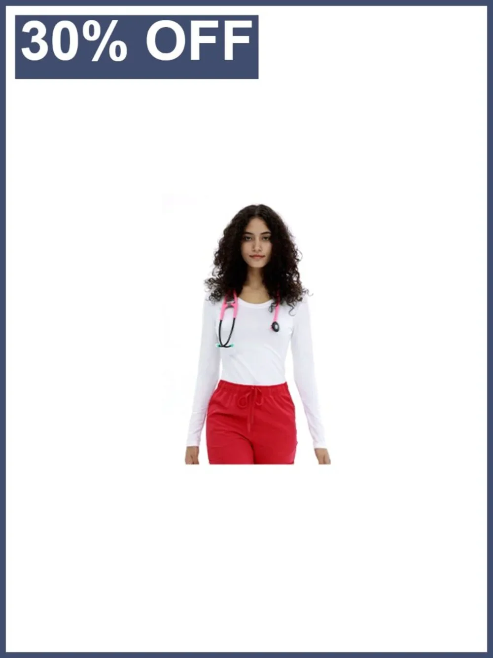 COZYFIT Underscrub Long Sleeve Crew Neck Slim Fit Tunic Top for Healthcare